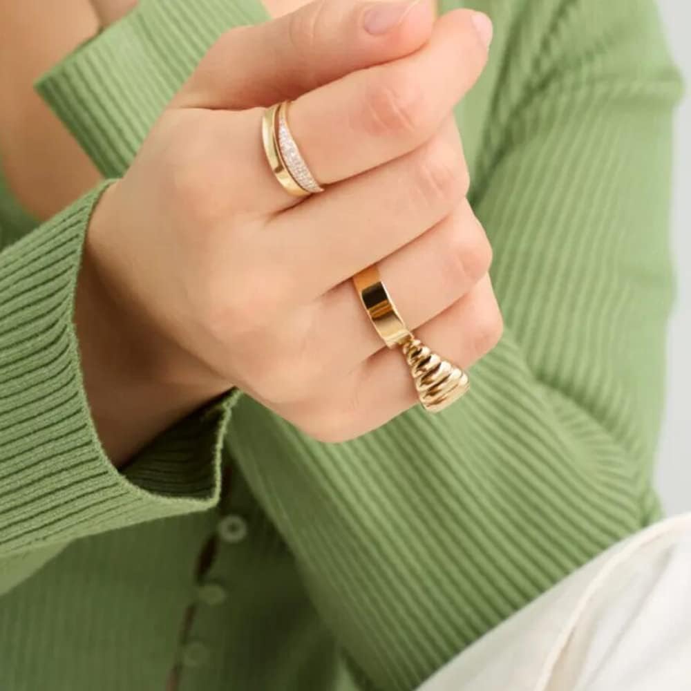 NOKMIT 5mm 14K Gold Filled Rings for Women Girls Dainty Thick Wedding Band Couple Anniversary Engagement Thumb Ring Gifts High Polished Plain Flat Cigar Band Tarnish Resistant Comfort Fit Size 4 to 11 - Image 9