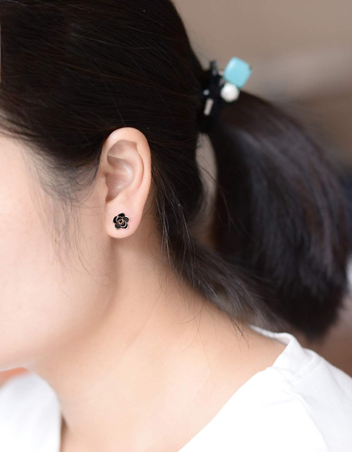 AllenCOCO Rose Flower Stud Earrings for Women Sensitive Ears, Hypoallergenic Cute Gold And Silver Rose Flower Earrings Studs for Women Nickel Free - Image 7