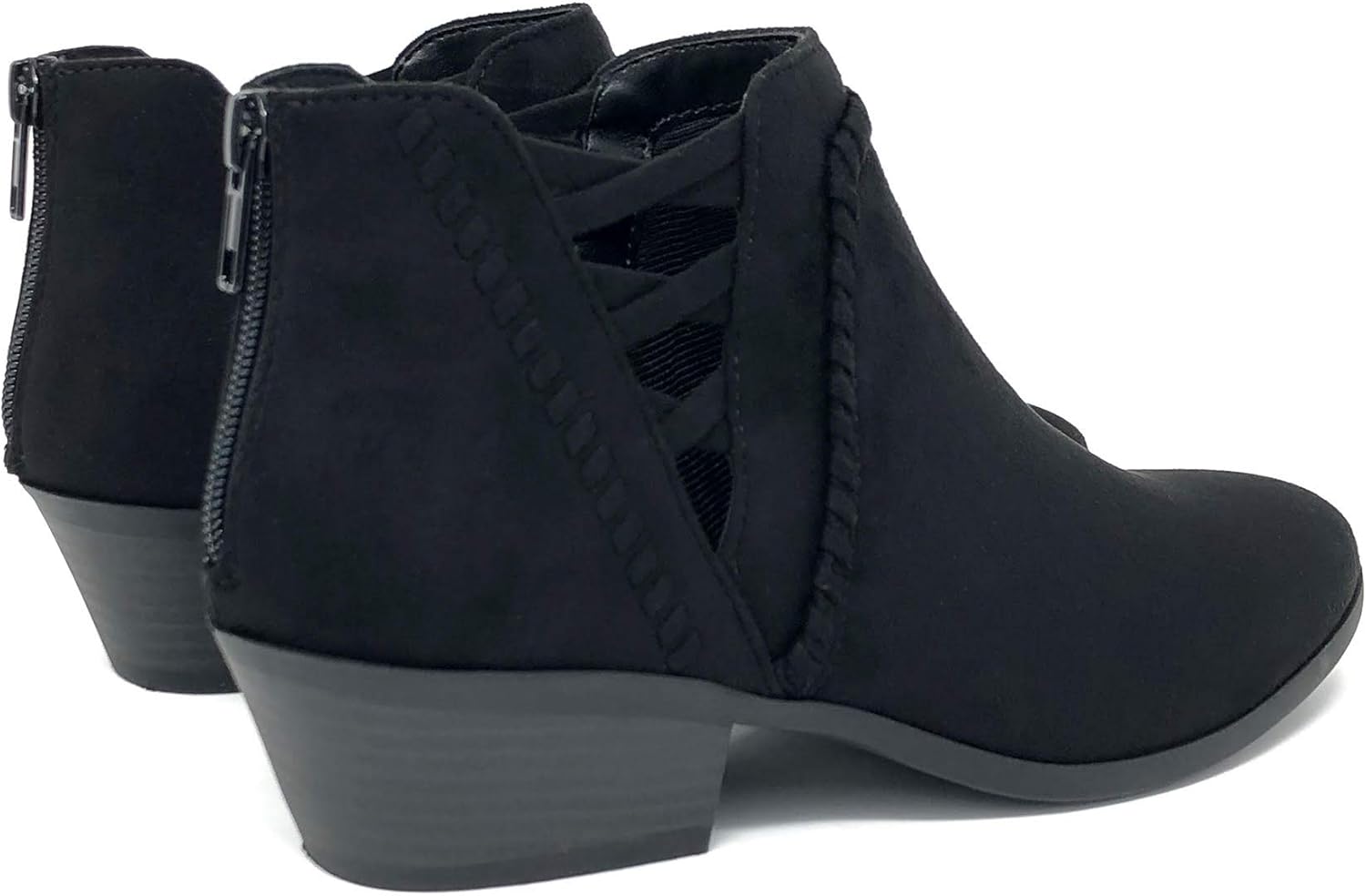 Soda Sincere Women's Low Ankle Heel Bootie with Elastic Cross Straps - Image 5