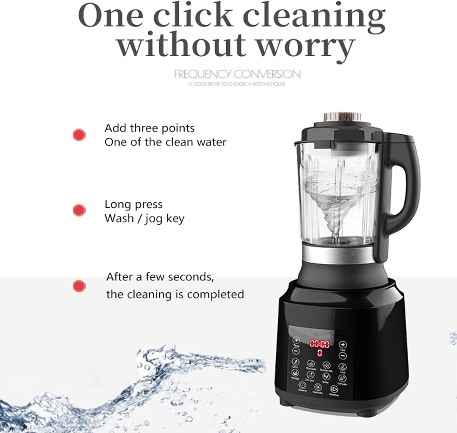 Countertop Food Blender,Hot Soup Maker,High-Speed Kitchen Food Processor with 9 One Touch Programs,12H Preset,Self-Cleaning,Crushing,Mixing,Juices,Pureeing,Grinding,Chopping,Auto-shutoff, 60OZ, 1200W - Image 4