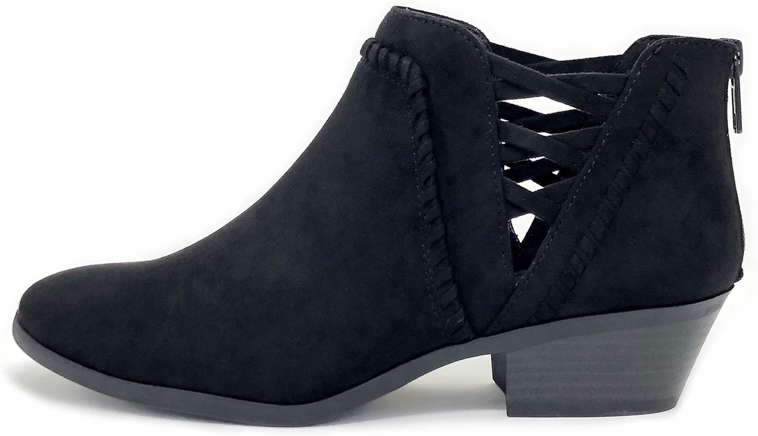 Soda Sincere Women's Low Ankle Heel Bootie with Elastic Cross Straps - Image 2