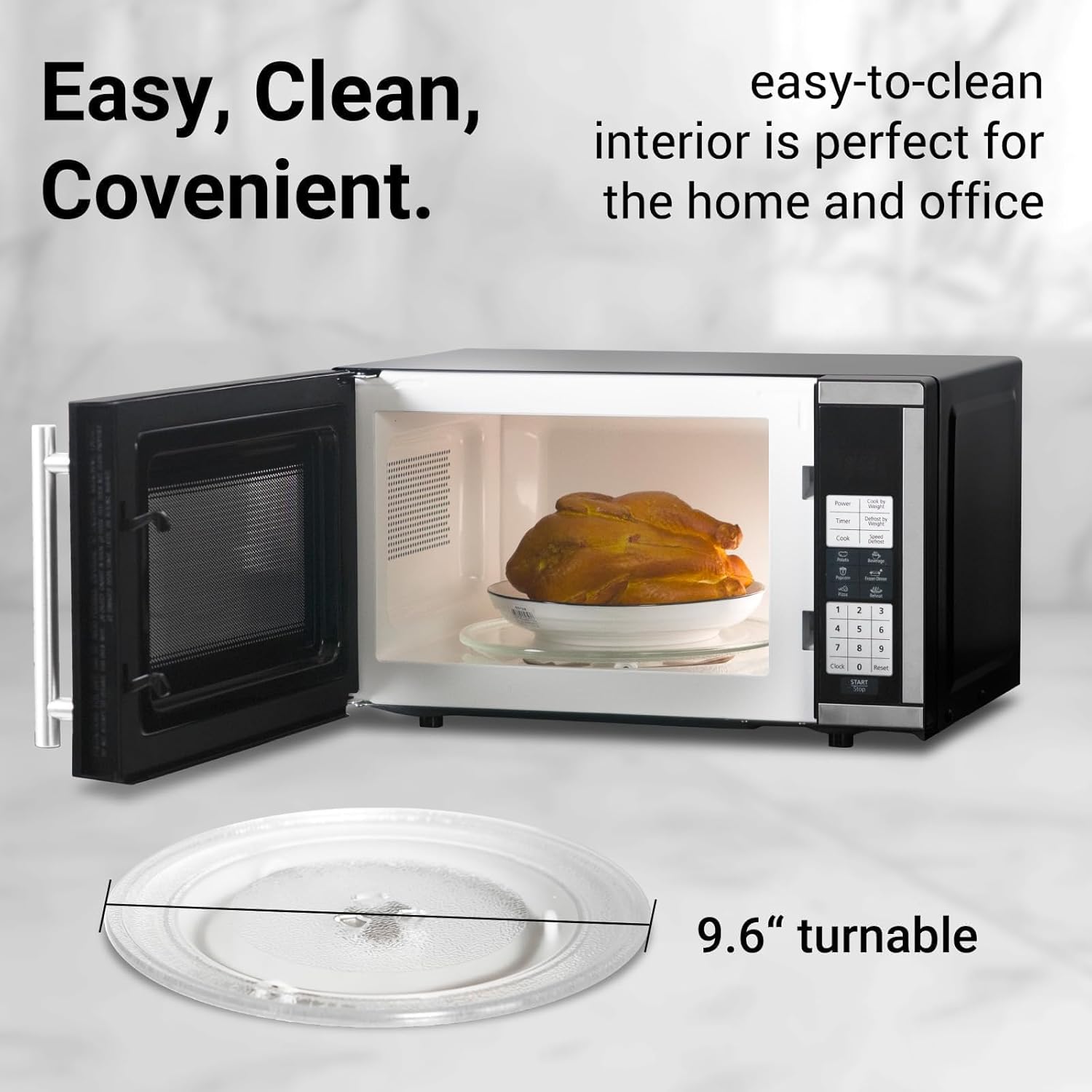 Countertop Microwave Ovens 700 Watts, 0.7 Cu. Ft. Microwave Oven With LED Lighting,Turntable and Child Lock,Compact Microwave Perfect for Apartments and Dorms,Easy Clean Interior - Image 6