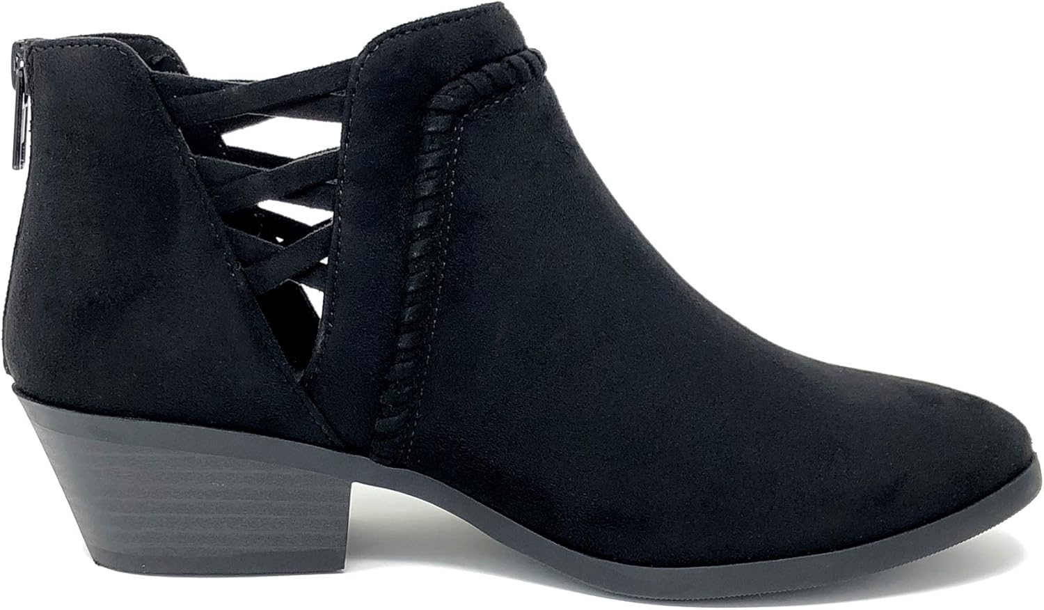 Soda Sincere Women's Low Ankle Heel Bootie with Elastic Cross Straps - Image 3