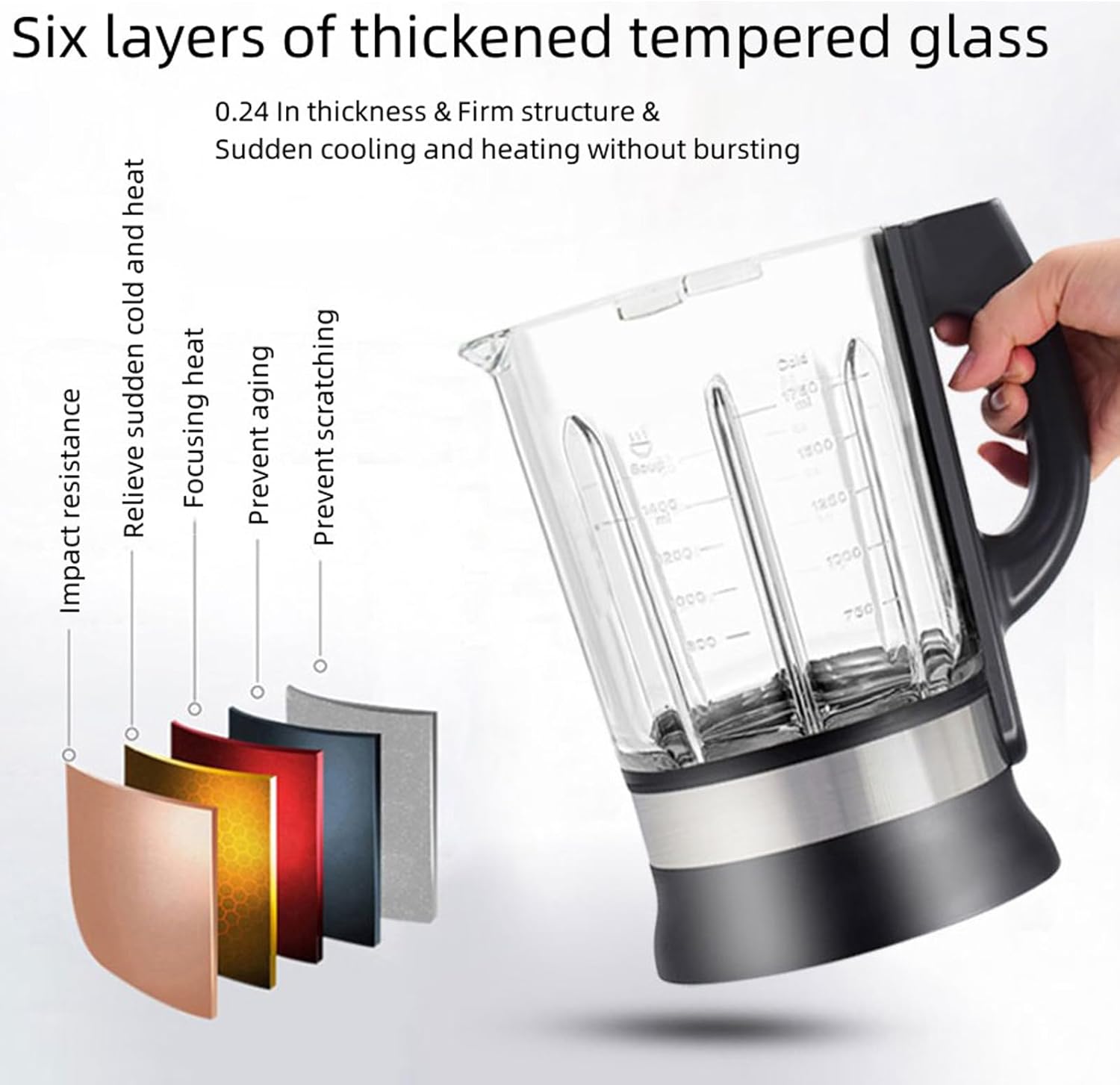 Countertop Food Blender,Hot Soup Maker,High-Speed Kitchen Food Processor with 9 One Touch Programs,12H Preset,Self-Cleaning,Crushing,Mixing,Juices,Pureeing,Grinding,Chopping,Auto-shutoff, 60OZ, 1200W - Image 5