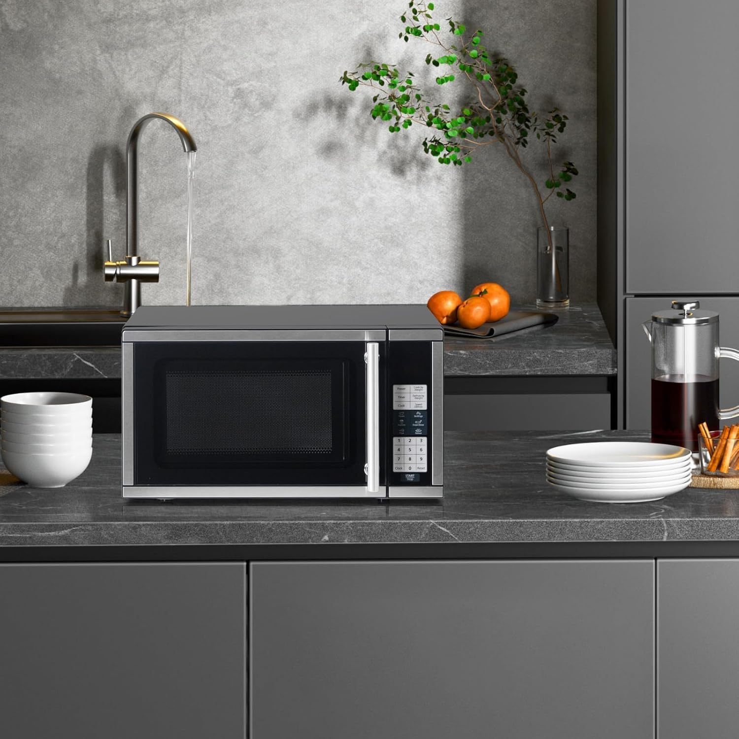 Countertop Microwave Ovens 700 Watts, 0.7 Cu. Ft. Microwave Oven With LED Lighting,Turntable and Child Lock,Compact Microwave Perfect for Apartments and Dorms,Easy Clean Interior - Image 8