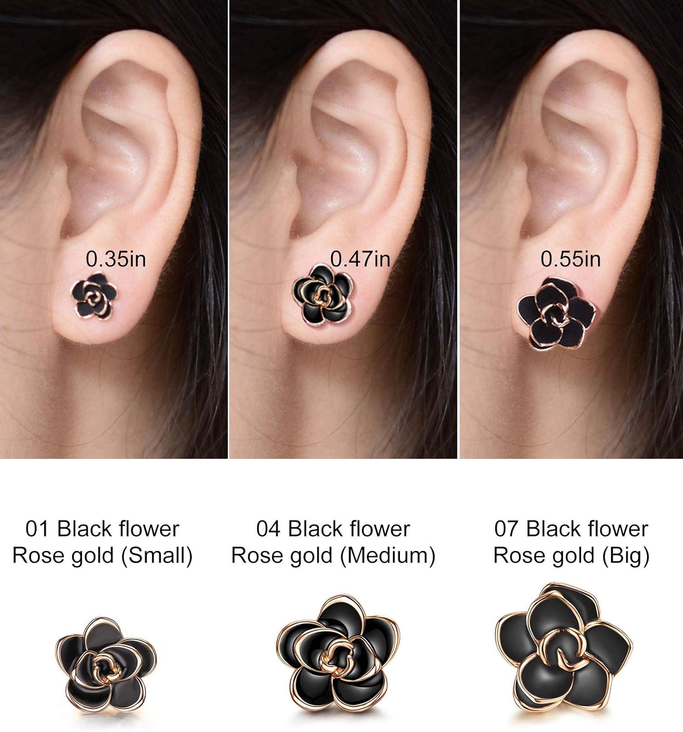 AllenCOCO Rose Flower Stud Earrings for Women Sensitive Ears, Hypoallergenic Cute Gold And Silver Rose Flower Earrings Studs for Women Nickel Free - Image 5