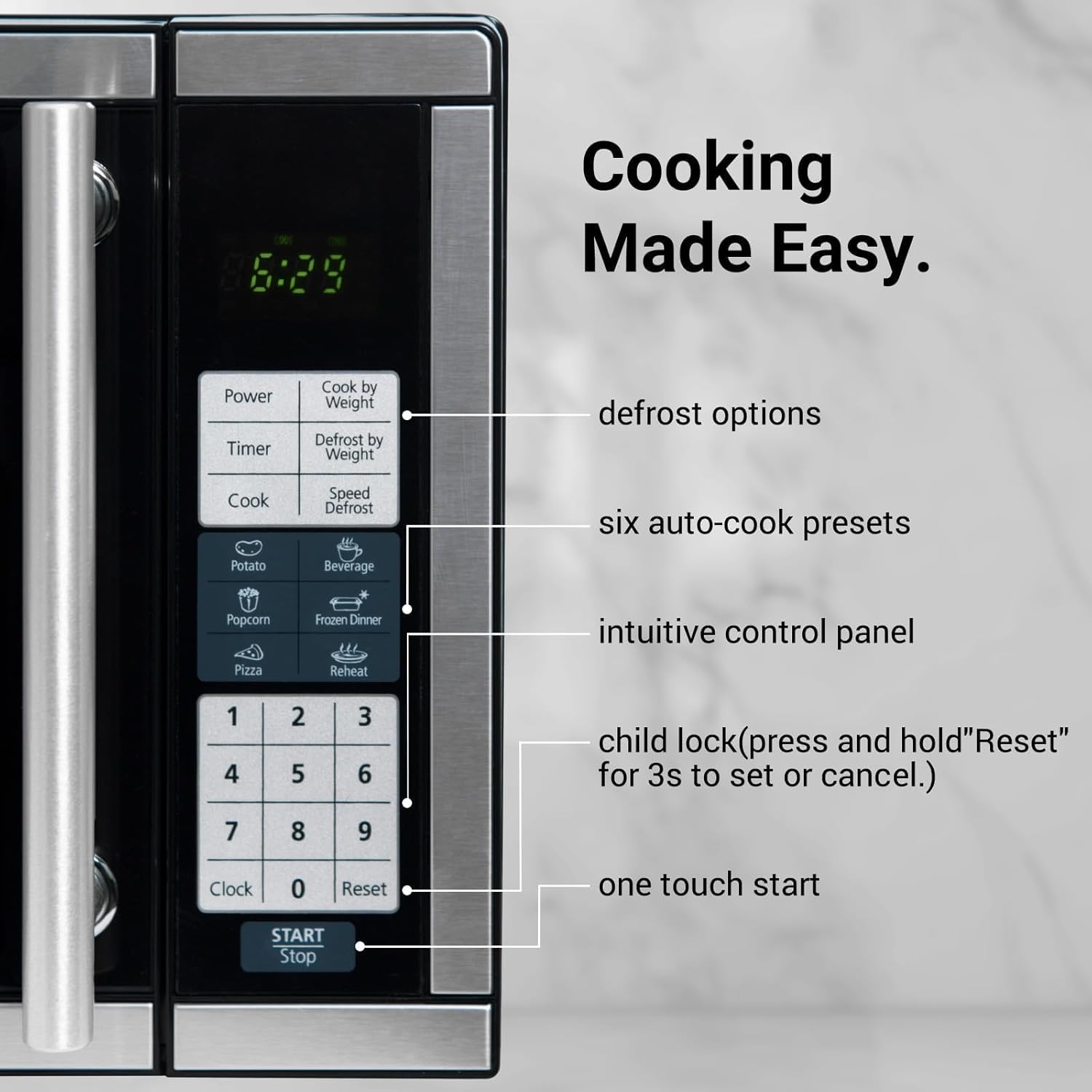 Countertop Microwave Ovens 700 Watts, 0.7 Cu. Ft. Microwave Oven With LED Lighting,Turntable and Child Lock,Compact Microwave Perfect for Apartments and Dorms,Easy Clean Interior - Image 4